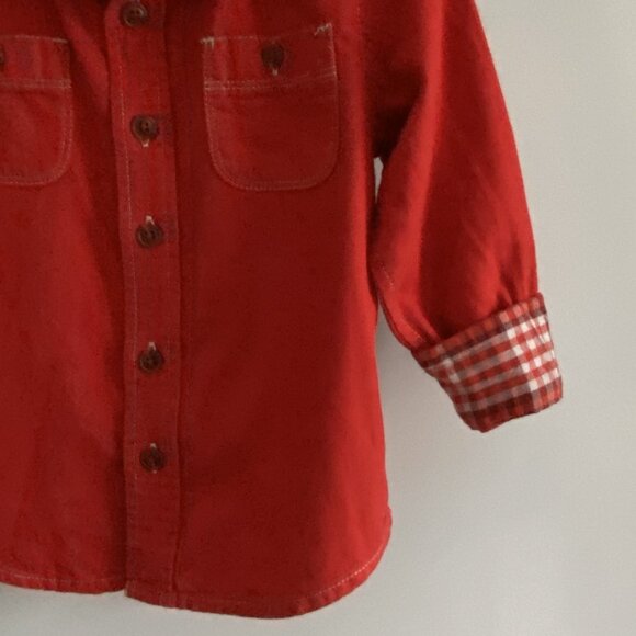 Old Navy Red Long-Sleeve Button-Down Shirt size 3T - Picture 4 of 11
